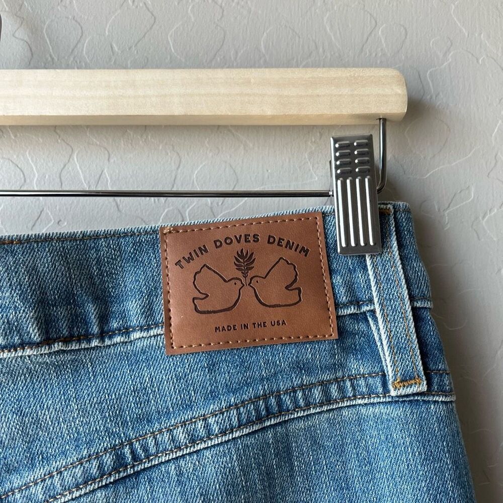 Emerson Fry Twin Doves Denim Treasure Straight Leg High Rise Blue Jeans Size 31 - Picture 10 of 13